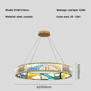 GobekUsa Circle Steel LED Pendant Chandelier, Modern Dimmable Lighting for Living Room Home Decor