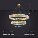 GobekUsa Circle Steel LED Pendant Chandelier, Modern Dimmable Lighting for Living Room Home Decor