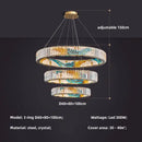 GobekUsa Circle Steel LED Pendant Chandelier, Modern Dimmable Lighting for Living Room Home Decor