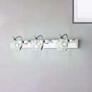 GobekUsa Modern Stainless Steel Domed Wall Light with 3 Heads, Silver Vanity Lamp and Clear Crystal Accent, Warm/White Light