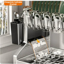 GobekUsa 2 Tier Dish Drying Rack Utensils Storage Organizer with Drainboard