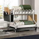 GobekUsa 2 Tier Dish Drying Rack Utensils Storage Organizer with Drainboard