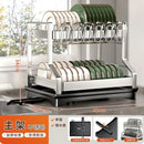 GobekUsa 2 Tier Dish Drying Rack Utensils Storage Organizer with Drainboard
