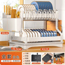 GobekUsa 2 Tier Dish Drying Rack Utensils Storage Organizer with Drainboard