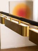 GobekUsa Brushed Gold Stainless Steel Long Pendant Lamp for Dining Room & Bar Decor