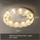 GobekUsa LED Ceiling Light Stainless Steel Glass Parlor Bedroom Fixture