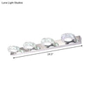 GobekUsa Modern Stainless Steel Crystal Vanity Sconce - 3/4 Light Beveled Design for Round/Square Bathroom Wall Mount