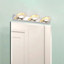 GobekUsa Modern Stainless Steel Crystal Vanity Sconce - 3/4 Light Beveled Design for Round/Square Bathroom Wall Mount