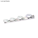 GobekUsa Modern Stainless Steel Crystal Vanity Sconce - 3/4 Light Beveled Design for Round/Square Bathroom Wall Mount