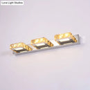 GobekUsa Modern Stainless Steel Crystal Vanity Sconce - 3/4 Light Beveled Design for Round/Square Bathroom Wall Mount
