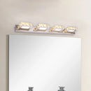 GobekUsa Modern Stainless Steel Crystal Vanity Sconce - 3/4 Light Beveled Design for Round/Square Bathroom Wall Mount
