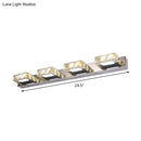 GobekUsa Modern Stainless Steel Crystal Vanity Sconce - 3/4 Light Beveled Design for Round/Square Bathroom Wall Mount