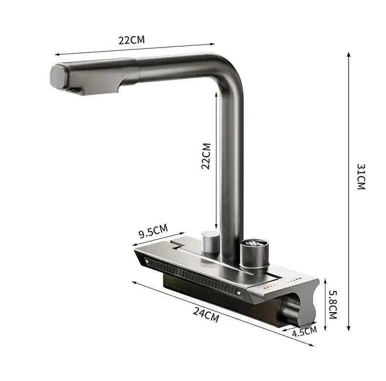 GobekUsa Digital Display Pull Out Kitchen Faucet, photo 6 of 14