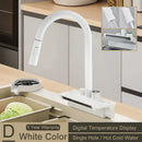 GobekUsa Digital Display Pull Out Kitchen Faucet - Single Hole Temperature Mixer