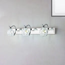 GobekUsa Modern Stainless Steel Domed Wall Light with 3 Heads, Silver Vanity Lamp and Clear Crystal Accent, Warm/White Light