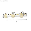 GobekUsa Modern Stainless Steel Domed Wall Light with 3 Heads, Silver Vanity Lamp and Clear Crystal Accent, Warm/White Light