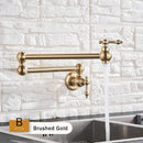 GobekUsa Double Joint Spout Brass Kitchen Faucet, Single Hole Two Handle Swing Arm