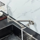 GobekUsa Double Joint Spout Brass Kitchen Faucet, Single Hole Two Handle Swing Arm