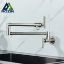 GobekUsa Double Joint Spout Brass Kitchen Faucet, Single Hole Two Handle Swing Arm