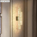 GobekUsa Modern Stainless-Steel LED Wall Mount Light with K9 Crystal Accent - Perfect for Living Room