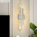 GobekUsa Modern Stainless-Steel LED Wall Mount Light with K9 Crystal Accent - Perfect for Living Room