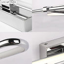 GobekUsa Modern Stainless Steel LED Wall Lamp with Acrylic Oval Shade - Chrome Vanity Lighting Fixture, 16"/19.5" Width