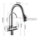 GobekUsa Crane Kitchen Faucet Three Ways Sink Mixer WF-0195