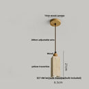 GobekUsa Glass Ball LED Pendant Lamp for Coffee Living Dining Room with Natural Wood and Stone