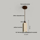 GobekUsa Glass Ball LED Pendant Lamp for Coffee Living Dining Room with Natural Wood and Stone
