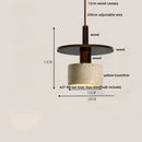 GobekUsa Glass Ball LED Pendant Lamp for Coffee Living Dining Room with Natural Wood and Stone