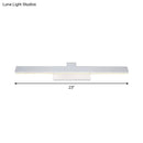 GobekUsa Modern Streamlined LED Vanity Wall Light - White Metal Shade, Warm/White Light, 17"/23" L