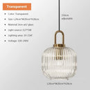 Modern Striped Glass Pendant Light in Transparent Milk White