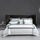 GobekUsa King Size Luxury 1400TC Cotton White Bedding Set with Embroidery
