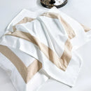 GobekUsa King Size Luxury 1400TC Cotton White Bedding Set with Embroidery