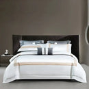 GobekUsa King Size Luxury 1400TC Cotton White Bedding Set with Embroidery