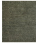 Modern Stripes Design Black And Brown 8x10 Hand Tufted Wool Area Rug