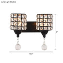 GobekUsa Modern Black Crystal Wall Mount Light Fixture with Prismatic Optical Cylinder Design