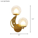 GobekUsa Modern Style Black/Gold Ball Wall Sconce: 2-Light Clear Glass Wall Mount Lamp Kit