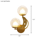 GobekUsa Modern Style Black/Gold Ball Wall Sconce: 2-Light Clear Glass Wall Mount Lamp Kit