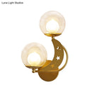 GobekUsa Modern Style Black/Gold Ball Wall Sconce: 2-Light Clear Glass Wall Mount Lamp Kit