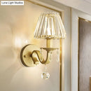 GobekUsa Modern Style Black/Gold Finish Crystal Shade Wall Sconce for Living Room