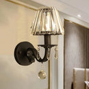 GobekUsa Modern Style Black/Gold Finish Crystal Shade Wall Sconce for Living Room