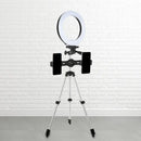 GobekUsa Modern Style USB LED Fill Flash Light with Tripod Design - Circle Metallic Vanity Lighting (Black)