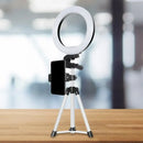 GobekUsa Modern Style USB LED Fill Flash Light with Tripod Design - Circle Metallic Vanity Lighting (Black)