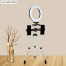 GobekUsa Modern Style USB LED Fill Flash Light with Tripod Design - Circle Metallic Vanity Lighting (Black)