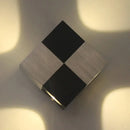 GobekUsa Aluminum Square Wall Mounted LED Black Wall Lamp with White/Warm Lighting - Modern Style