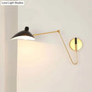 GobekUsa Modern Style Duckbill Shade Wall Lamp with Metallic Finish, Black Sconce Lighting – Straight/Curved Arm