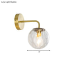 GobekUsa Modern Gold Wall Sconce with Globe Shade: Hammered Glass, 1 Light Living Room Candle Lamp