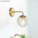 GobekUsa Modern Gold Wall Sconce with Globe Shade: Hammered Glass, 1 Light Living Room Candle Lamp