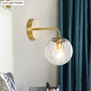 GobekUsa Modern Gold Wall Sconce with Globe Shade: Hammered Glass, 1 Light Living Room Candle Lamp